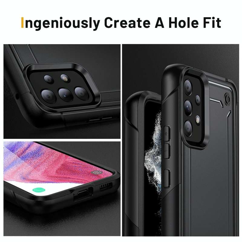 For Samsung Galaxy A53 5G 2 in 1 Soft TPU Hard PC Phone Case(Black)