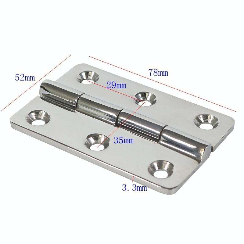 316 Stainless Steel Hinge Six-Hole Thickened Door And Window Yacht Hinge, Specification: 78x52x3.3mm