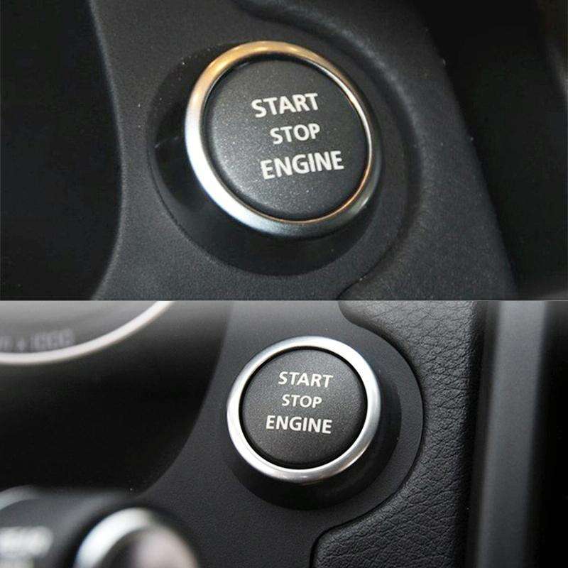 One-key Start Engine Stop Switch Button for Land Rover Freelander 2, Left Driving (Black)