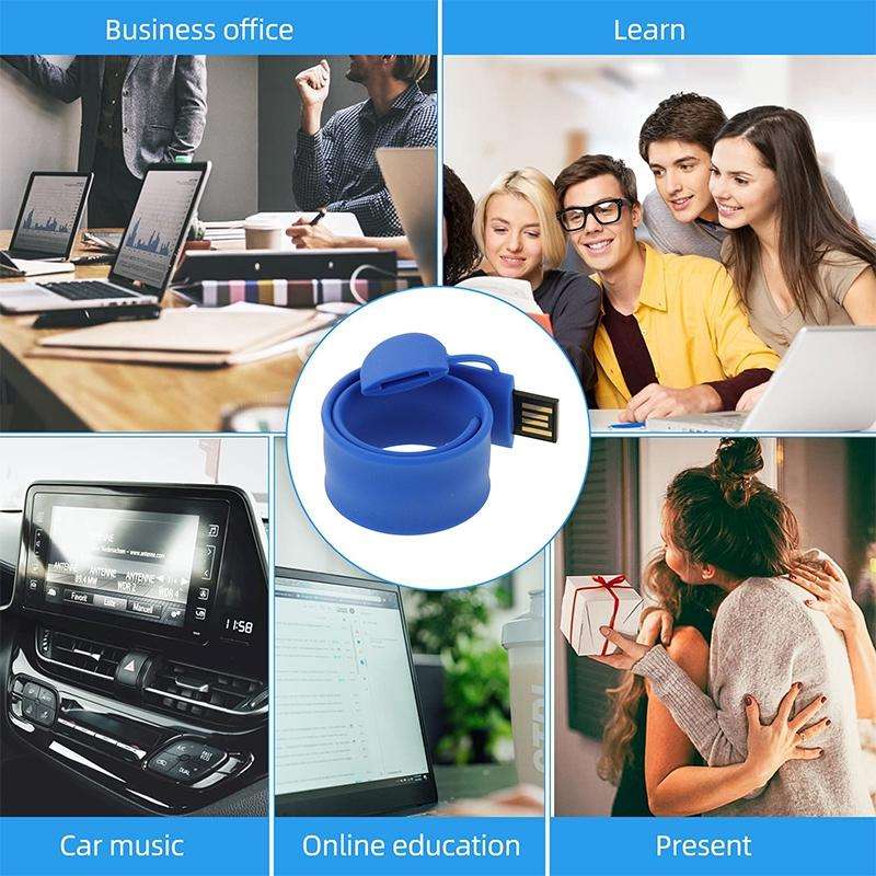 Silicone Bracelet USB Flash Disk with 4GB Memory(Dark Blue)
