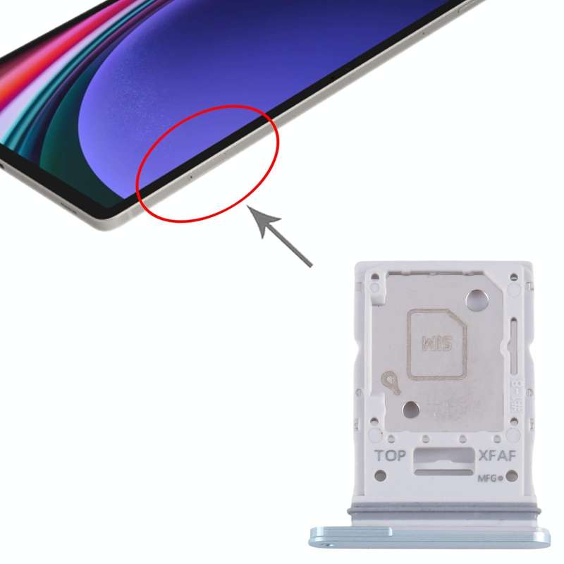 Original SIM + Micro SD Card Tray for Samsung Galaxy Tab S9+ (Green)