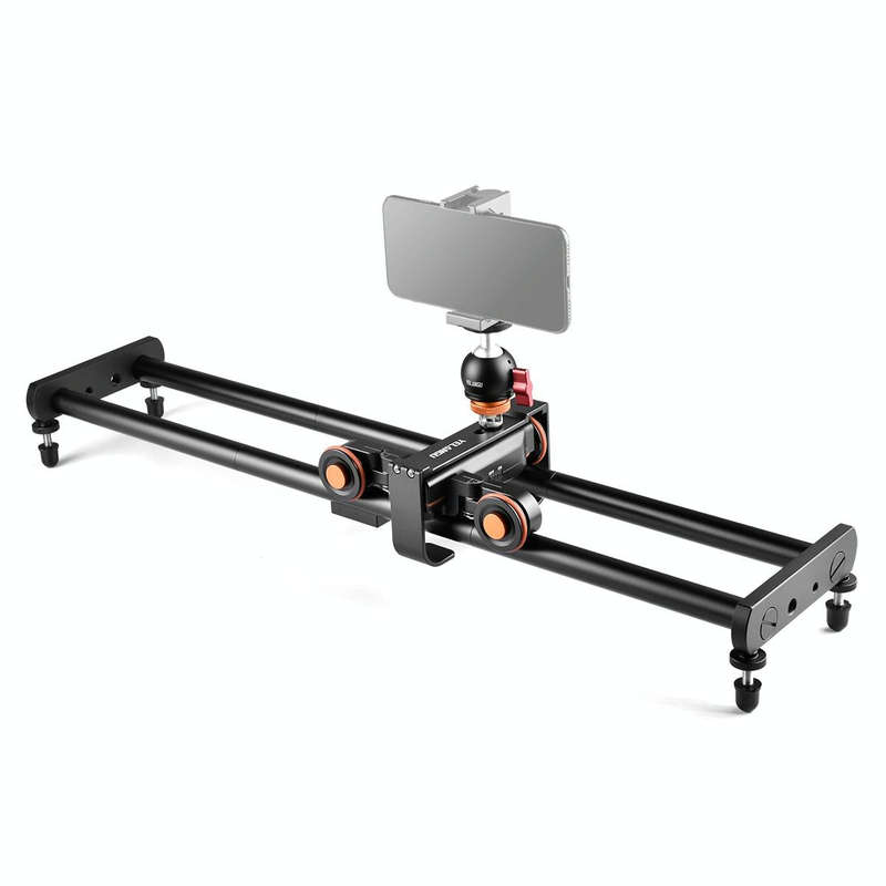 YELANGU L4X-60ET 60cm Splicing Slide Rail Track + Trolley Rail Buckle with Ballhead for SLR Camer...