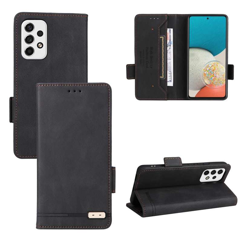 For Samsung Galaxy A53 5G Magnetic Clasp Flip Leather Phone Case(Black)