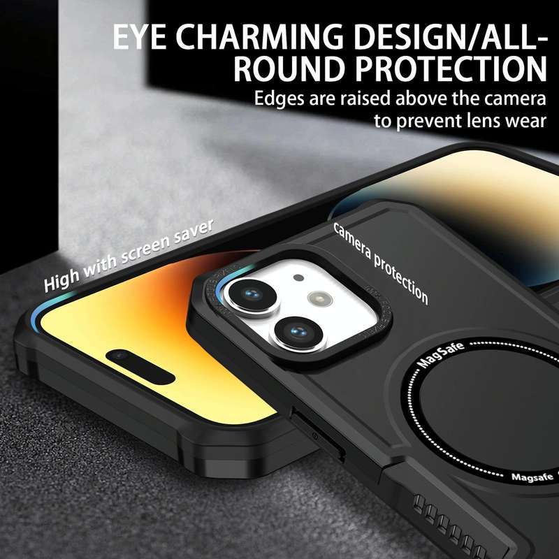 For iPhone 11 MagSafe Shockproof Armor Phone Case(Black)