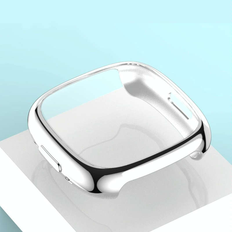 For Fitbit Versa 4 Shockproof TPU Protective Watch Case(Black)