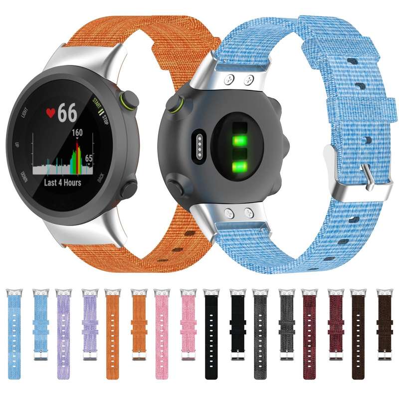 For Garmin Forerunner 35 / 30 Universal Nylon Canvas Watch Band(Grey)