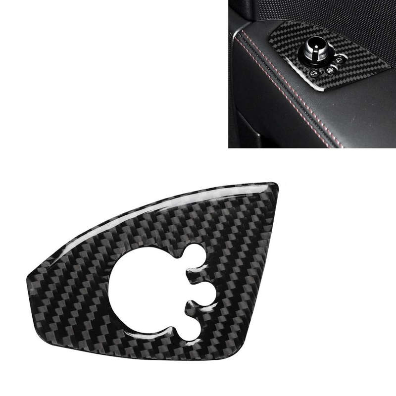 Car Carbon Fiber Door Button Decorative Sticker for Audi TT 8n 8J MK123 TTRS 2008-2014, Right Dri...