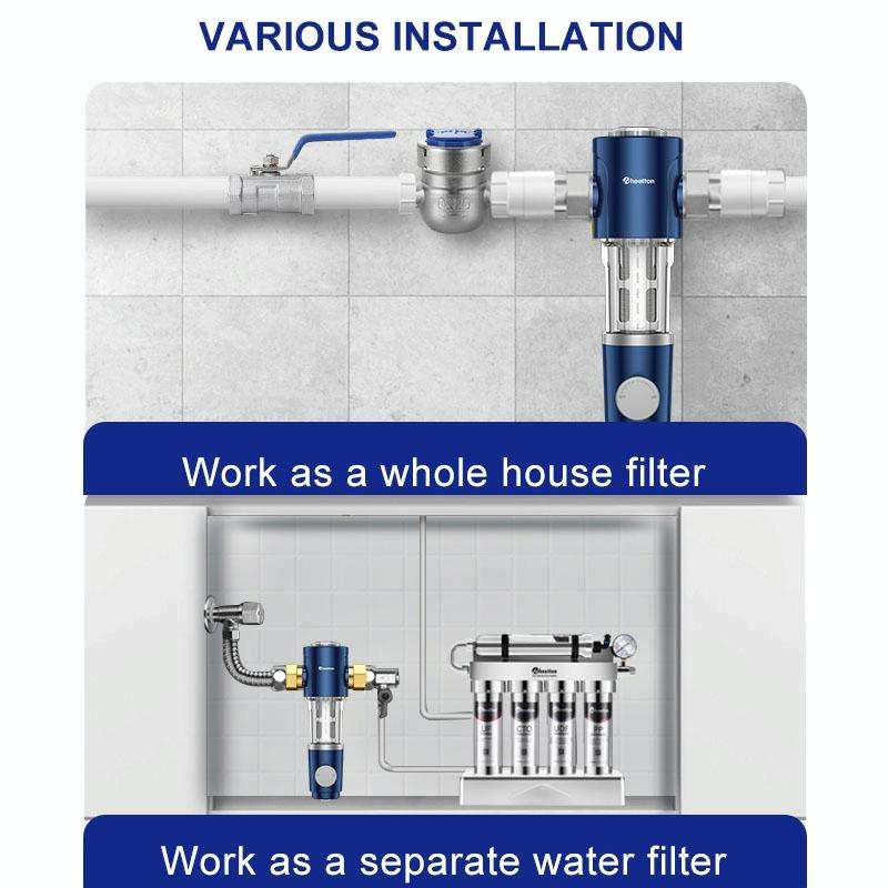 WHEELTON WHT-P0038 Home Whole House High Flow Pre-filter Automatic Rotating Central Water Purifier