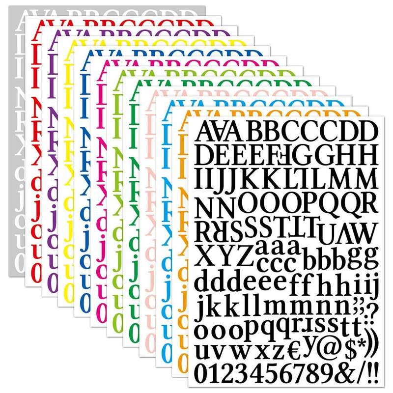 10 PCS Waterproof Alphabet DIY Handbook Sticker Gift Decoration Office Sticker(Black)