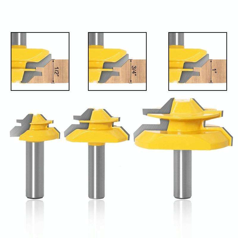 Woodworking Engraving Machine Milling Cutter 45 Degree Jointing Knife, Model: 12x1-3/8mm