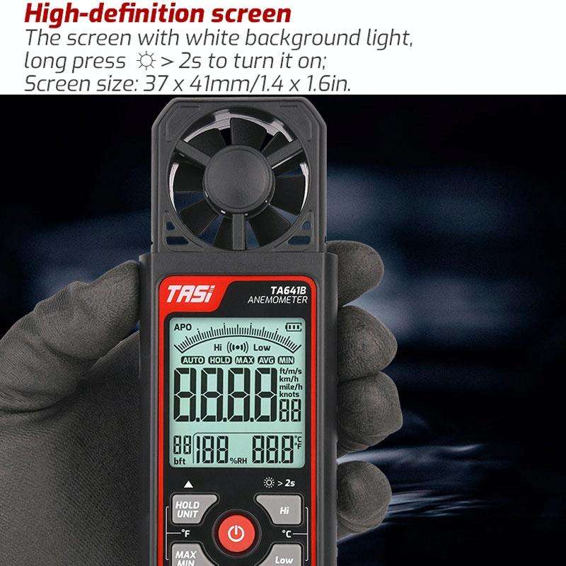 TASI TA641B High Precision Wind Speed Instrument Wind Volume Tester Handheld Wind Speed Meter