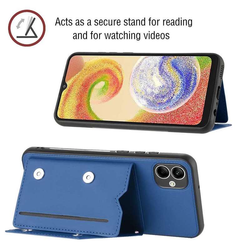 For Samsung Galaxy A04e Skin Feel PU + TPU + PC Card Slots Phone Case(Royal Blue)