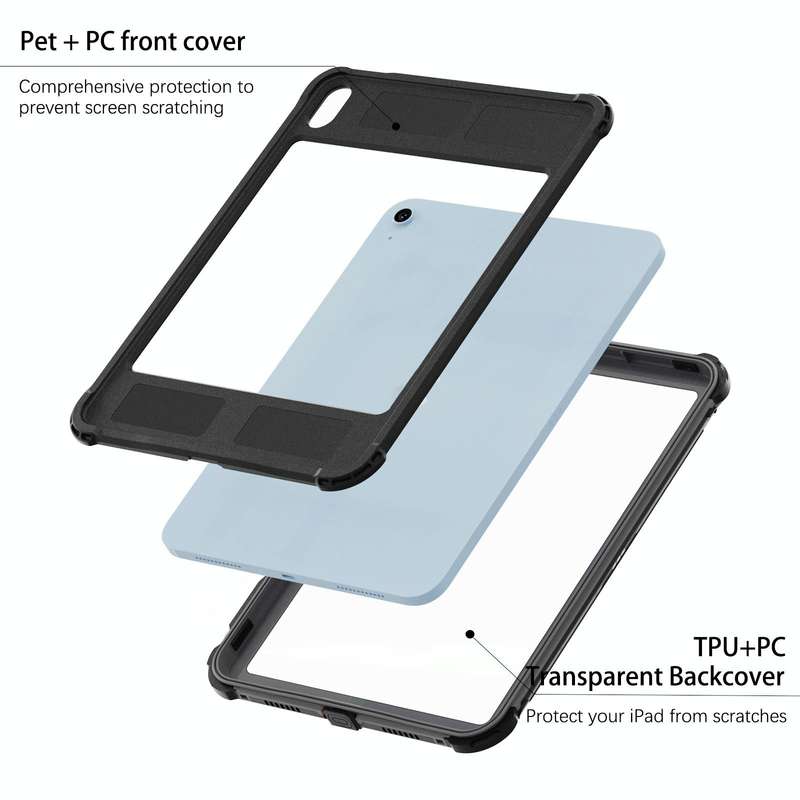 For iPad 10th Gen 10.9 2022 RedPepper Shockproof Dustproof Waterproof Tablet Case(Black)