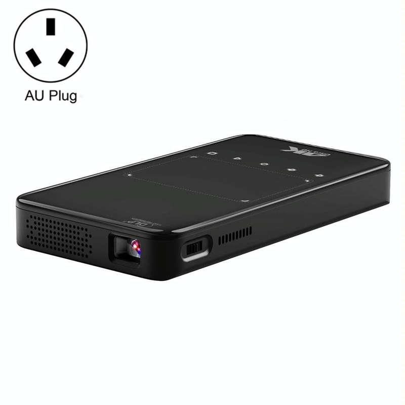 S90 DLP Android 9.0 1GB+8GB 4K Mini WiFi Smart Projector, Power Plug:AU Plug(Black)