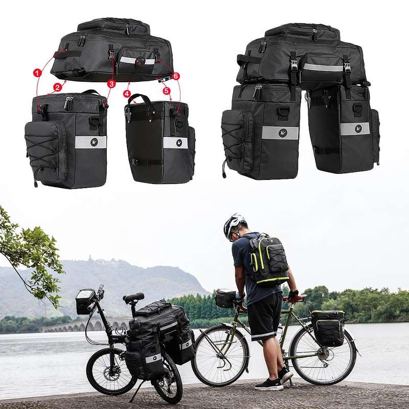 Rhinowalk Three-in-one Multifunctional Bicycle Rear Shelf Pannier Waterproof Long-distance Equipm...