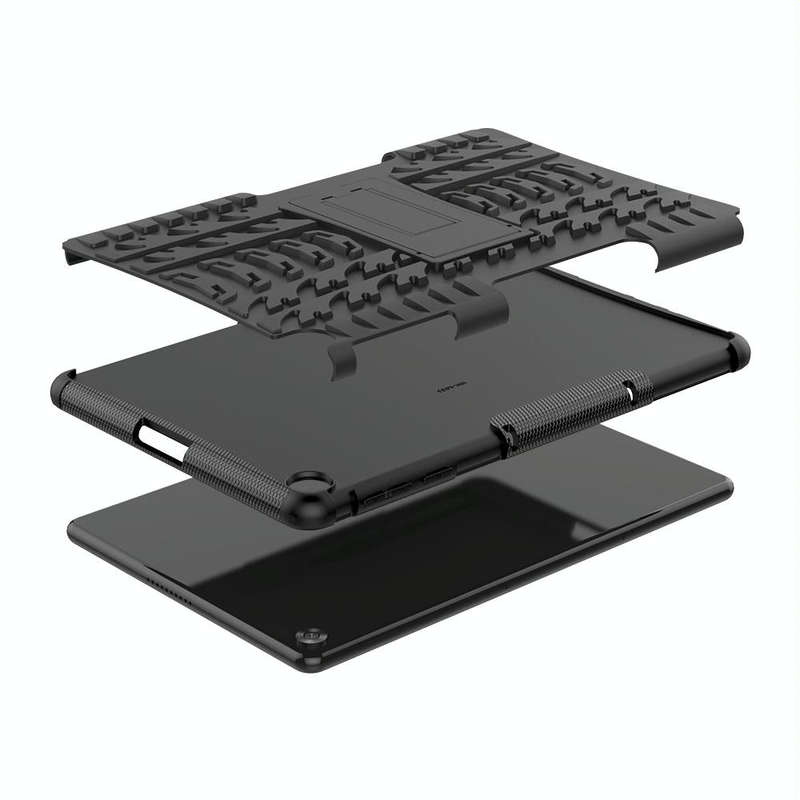 For Huawei MatePad T10/T10S/Enjoy 2 Tire Texture Shockproof TPU+PC Protective Case with Holder(Pu...