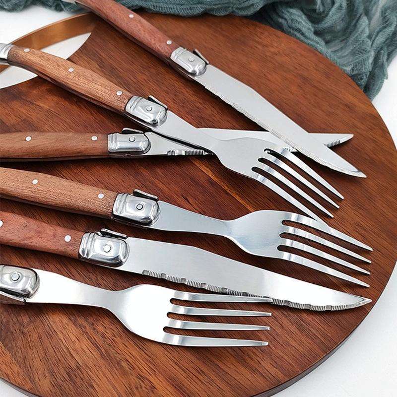 Rosewood Handle Stainless Steel Knife and Fork Cutlery,Spec: 1 Fork