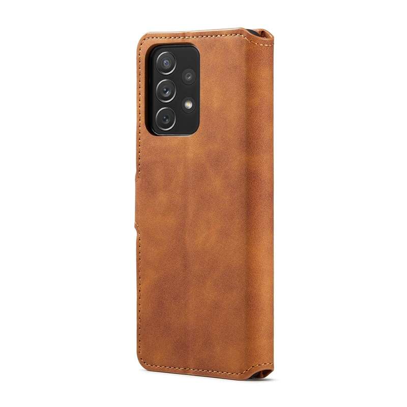 For Samsung Galaxy A73 5G DG.MING Retro Oil Edge Flip Leather Phone Case(Brown)