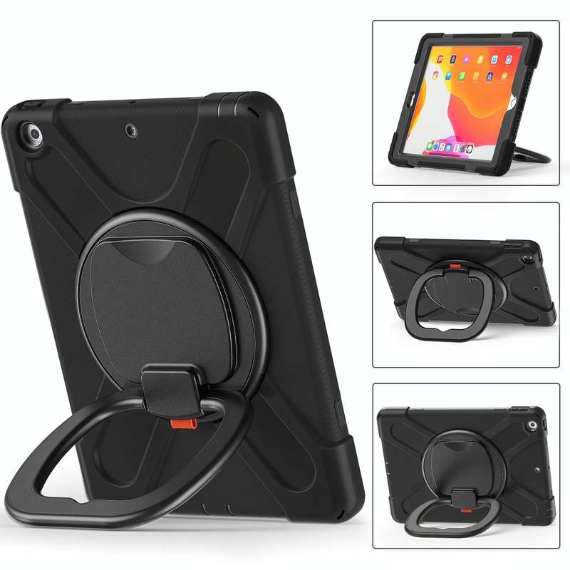 For Apple iPad 10.2 2021 / 2020 / 2019 Contrast Color Silicone + PC Protective Case with Holder &...