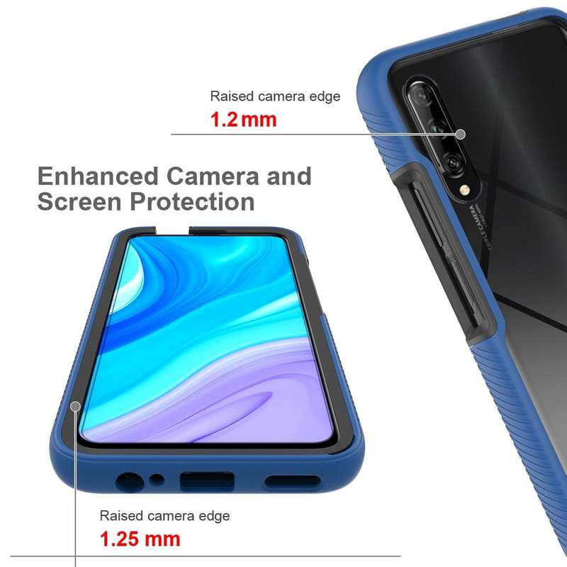 For Huawei Y9S Starry Sky Solid Color Shockproof TPU Clear PC Phone Case(Black)