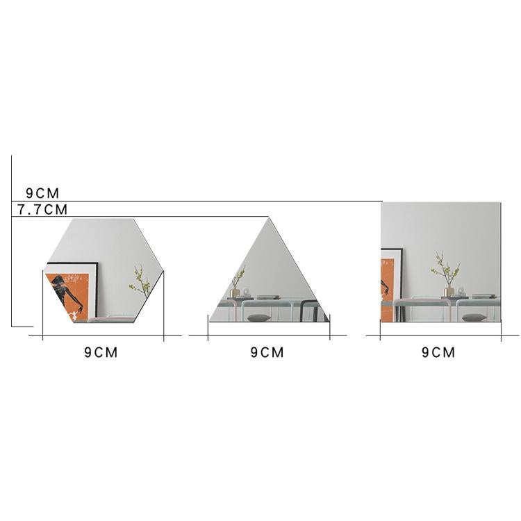 Ym300 16 PCS / Set Home Personal Wall Stickers DIY Acrylic Wall Decorative Mirror(Quartet Black)