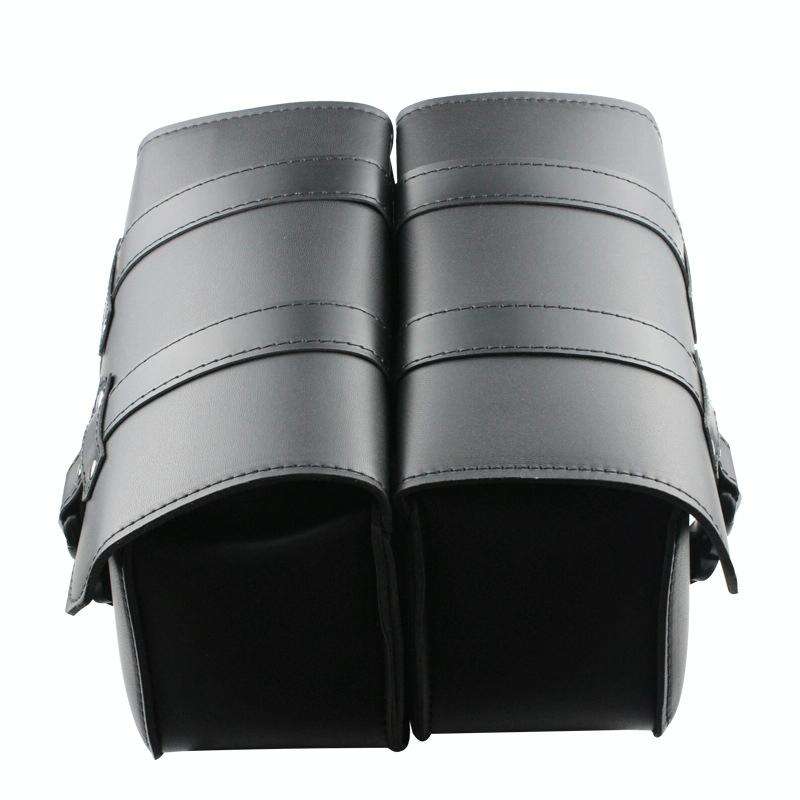 Motorcycle Side Box Package Fast Demolition Triangle Side Bag Leather Cycling Bag(Black)
