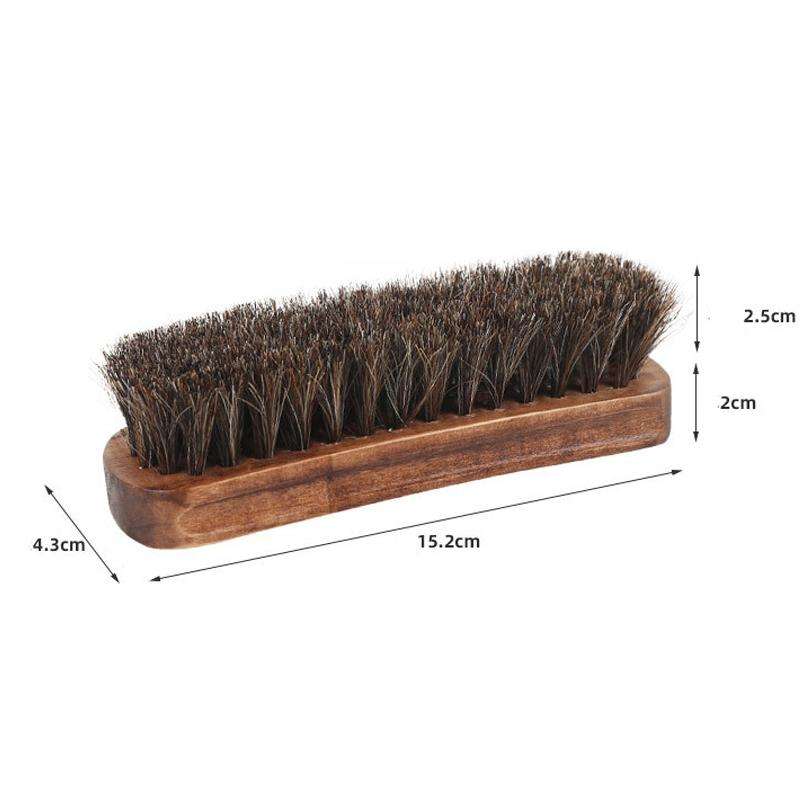 Horse Mane Shoes Brush Mahogany Brush Fur Shoes Cleaning And Dust Brush(Brown)