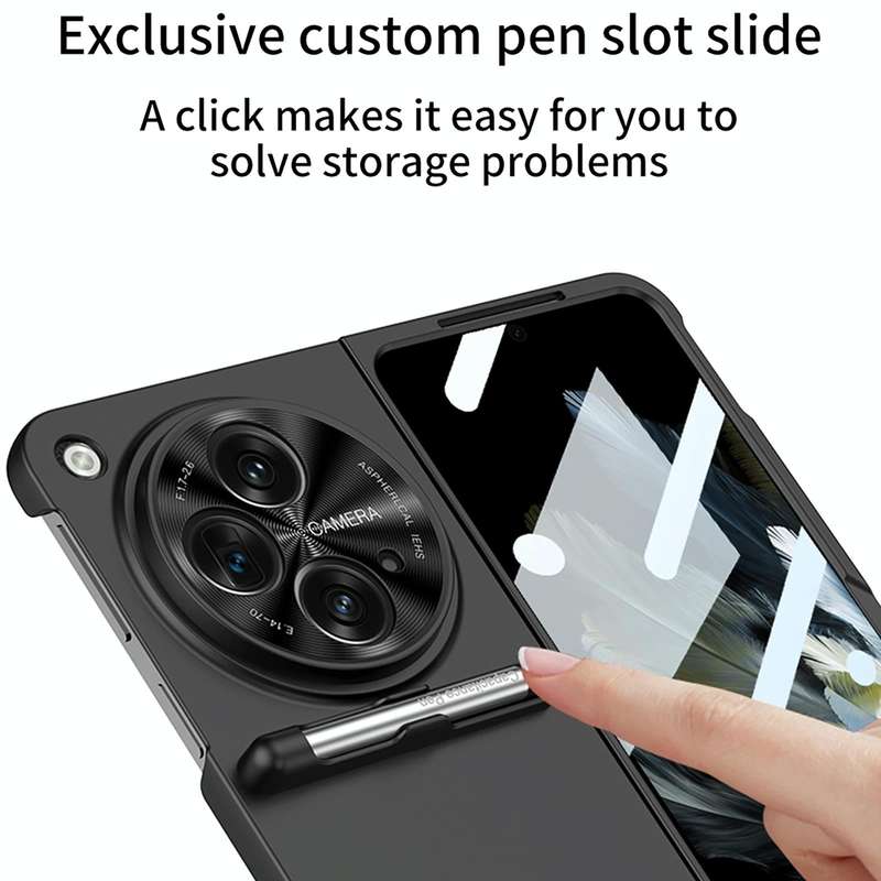 For OPPO Find N3 / OnePlus Open GKK Ultra-thin Full Coverage Phone Flip Case with Pen(Green)