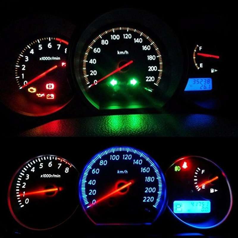 10 PCS B8.3 0.2W DC12V Wedge Instrument Panel COB LED Light Dashboard Gauge Cluster Indicator Lam...