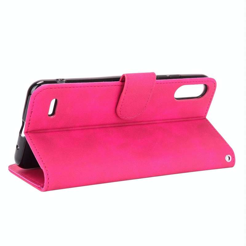 For LG K22 Solid Color Skin Feel Magnetic Buckle Horizontal Flip Calf Texture PU Leather Case wit...