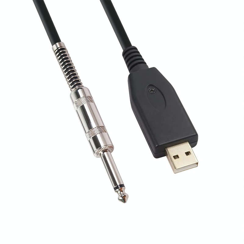 US48S USB to 6.35mm Electric Guitar Recording Cable, Cable Length:3m