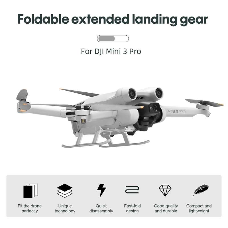 STARTRC Folding Anti-fall Anti-dirt Heightened Landing Gear Training Rack for DJI Mini 3 Pro (Grey)