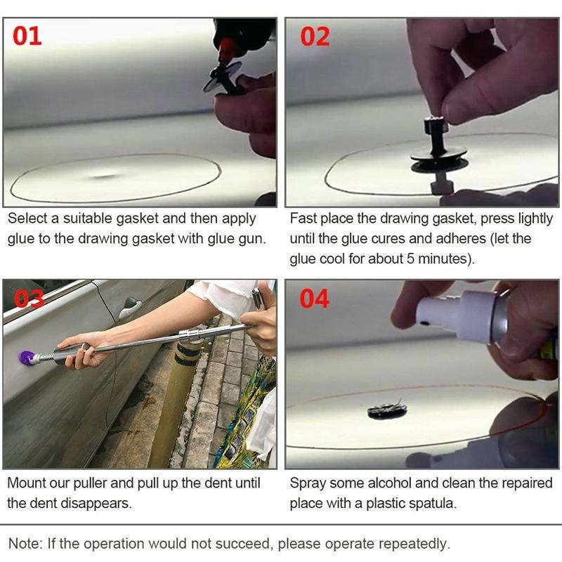 7 in 1 Auto Repair Body Tool Kit PDR Dent Paintless Repair Tools Dent Puller T Bar Slide Hammer R...
