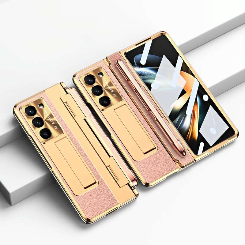 For Samsung Galaxy Z Fold5 5G Integrated Full Coverage Pen Slot Folding Phone Case with Stylus(Go...