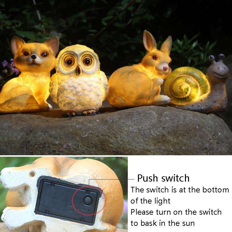 HSR001 Outdoor Solar Animal Resin Lawn Light(Snail)