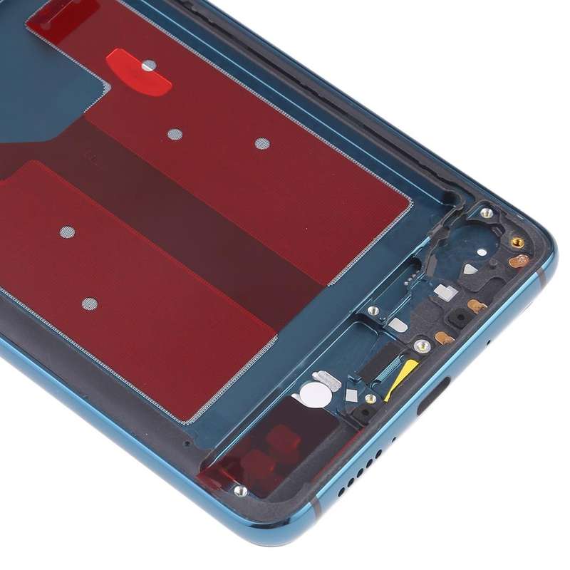 Front Housing LCD Frame Bezel Plate with Side Keys for Huawei Mate 20(Blue)