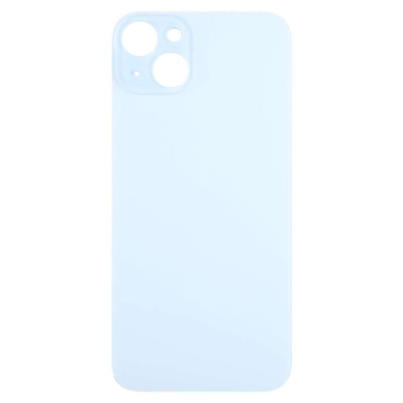 For iPhone 15 Plus Easy Replacement Big Camera Hole Glass Back Battery Cover(Blue)