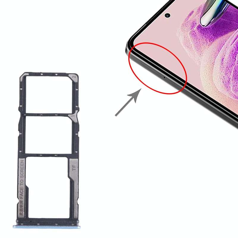 For Xiaomi Redmi Note 12s SIM Card Tray + SIM Card Tray + Micro SD Card Tray (Blue)