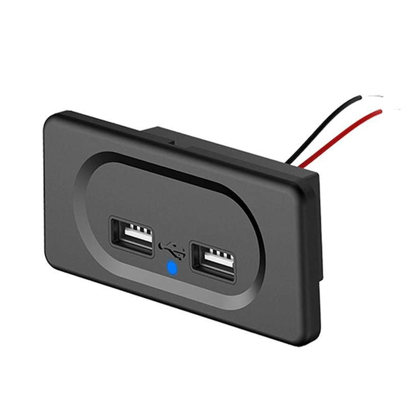3.1A Short Cable RV Bus Modified Car Charger Dual USB Charger