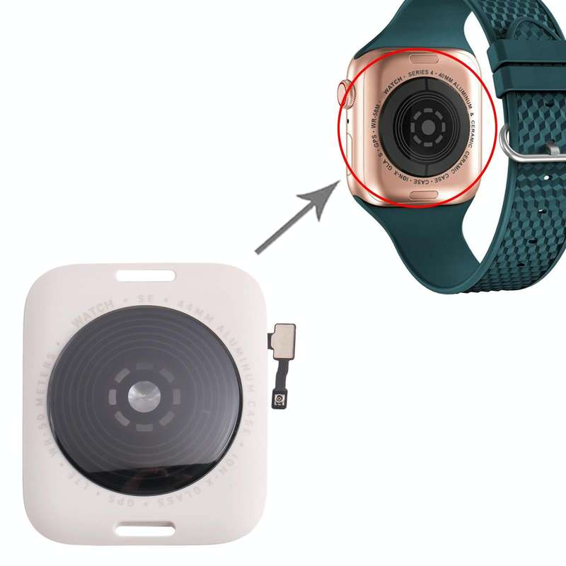For Apple Watch SE 2022 44mm LTE Edition Rear Housing Glass Cover with Cable (Aurora)