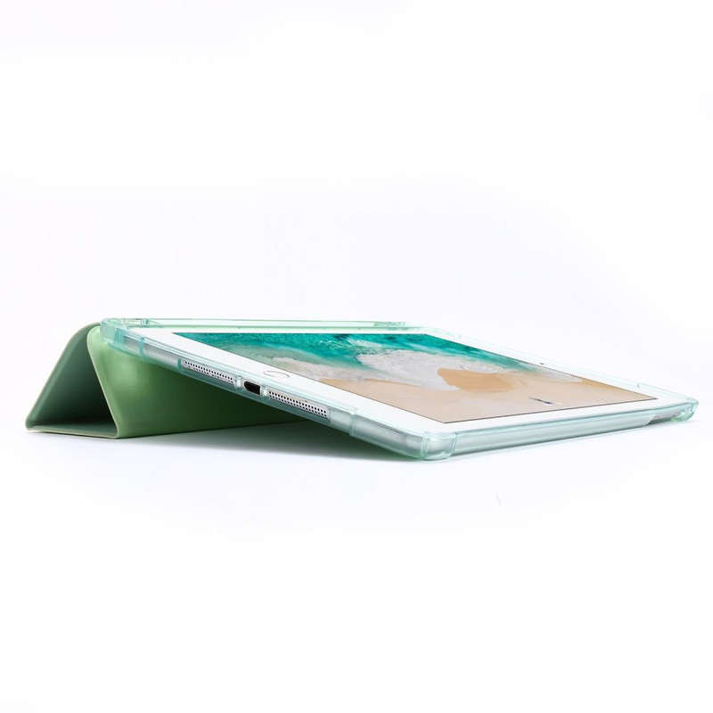 For iPad Air 2 Airbag Horizontal Flip Leather Case with Three-fold Holder & Pen Holder(Mint Green)