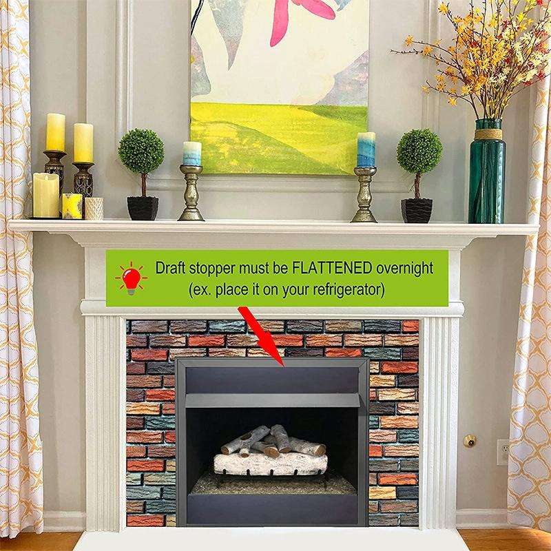 2 PCS Magnetic Fireplace Draft Stopper Fireplace Cover to Block Cold Air 101.6 x 10.16cm
