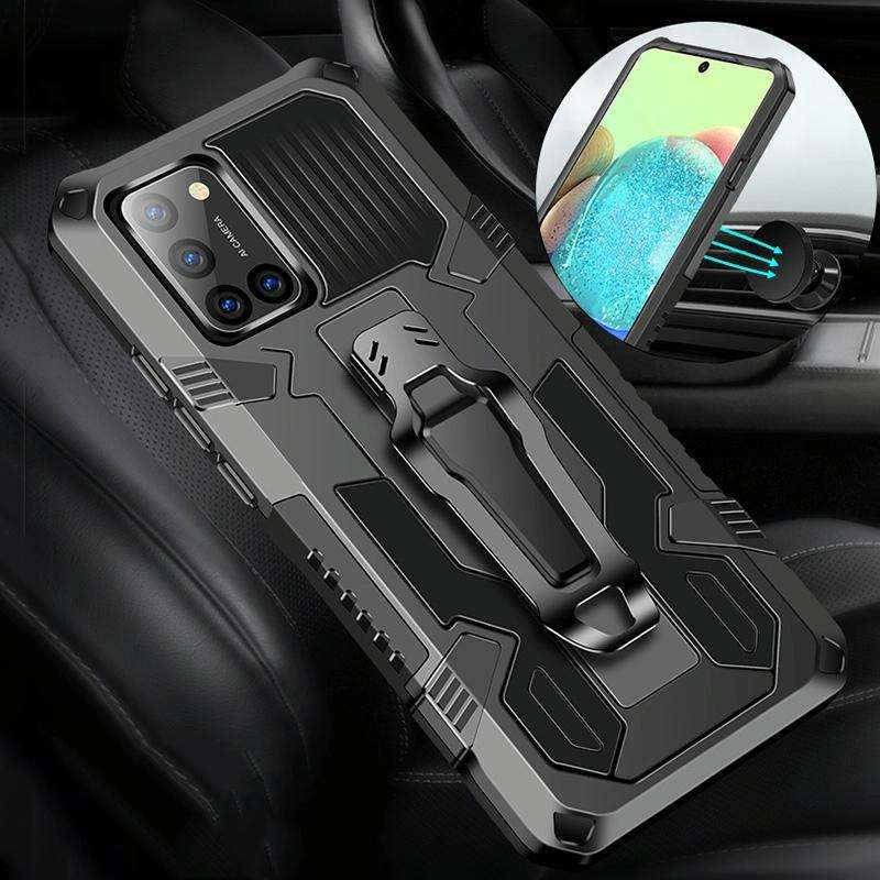 For Samsung Galaxy A71 Armor Warrior Shockproof PC + TPU Protective Case(Black)