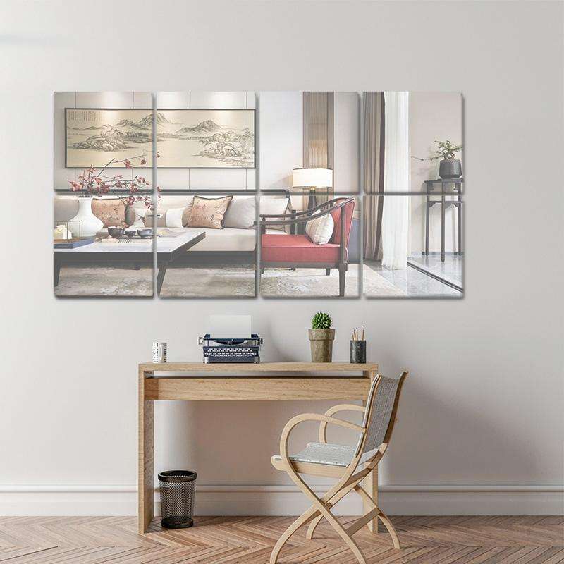 20cm x 20cm Acrylic Mirror Square Stereo Wall Stickers Self-Adhesive Decorative Soft Mirror Right...