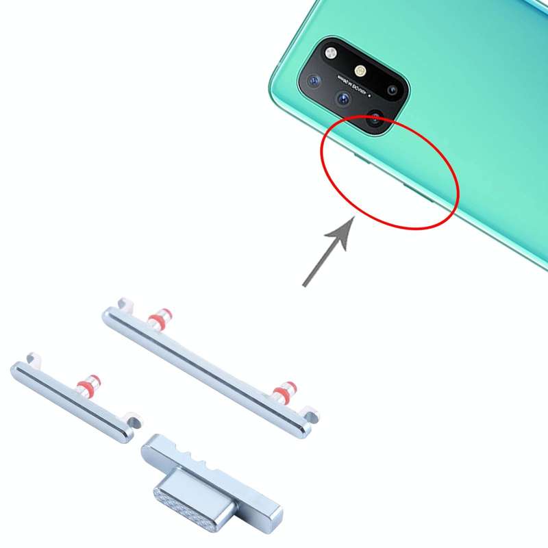 For OnePlus 8T Power Button + Volume Control Button(Silver)