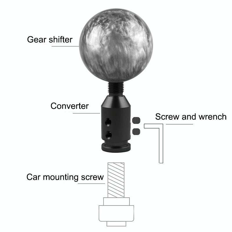 Car Threaded Shifter Gear Shift Knob Adapter 12 x 1.25 (Silver)