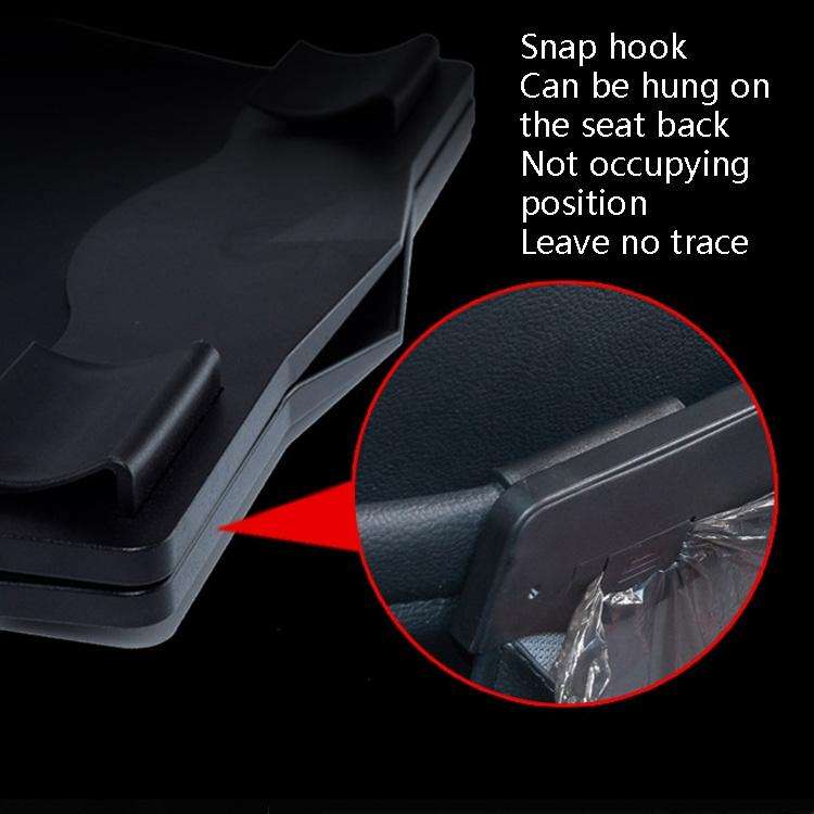 Car Trash Can Car Chair Back Hanging Storage Box Hidden Folding Storage Bag With LED Light(Black)