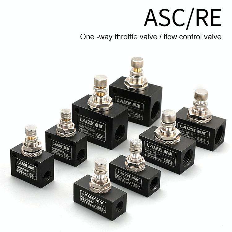 LAIZE Pneumatic Speed Regulating One-way Throttle Valve, Specification:RE-10 DN15mm