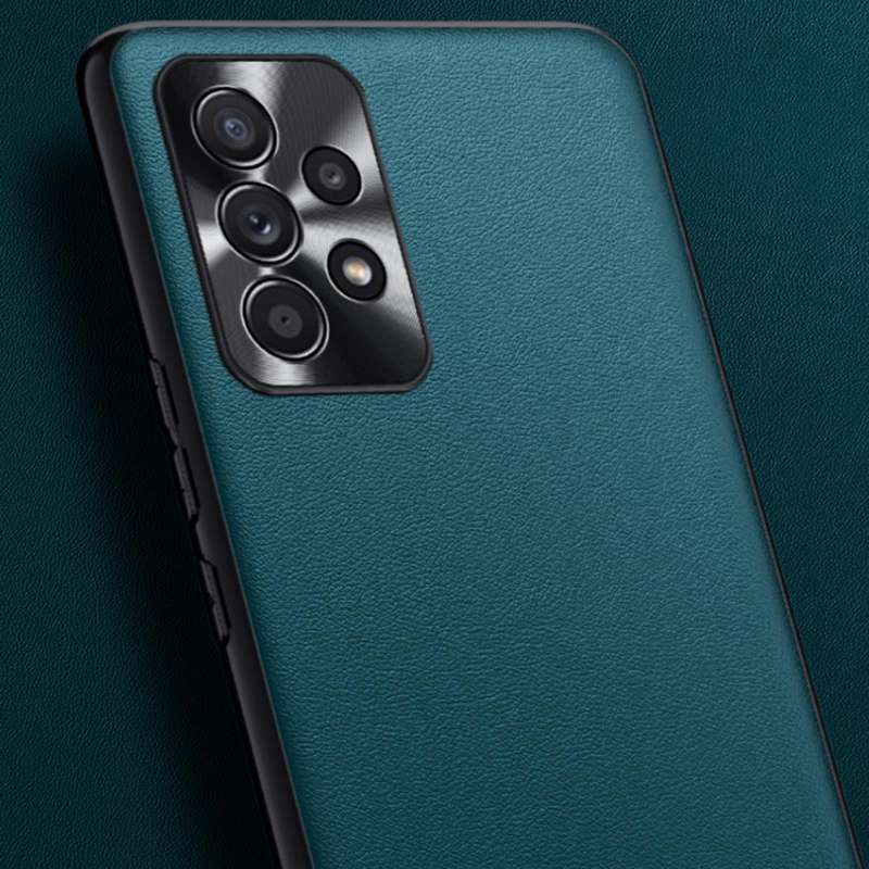 For Samsung Galaxy A73 Plain Skin Leather Phone Case(Black)