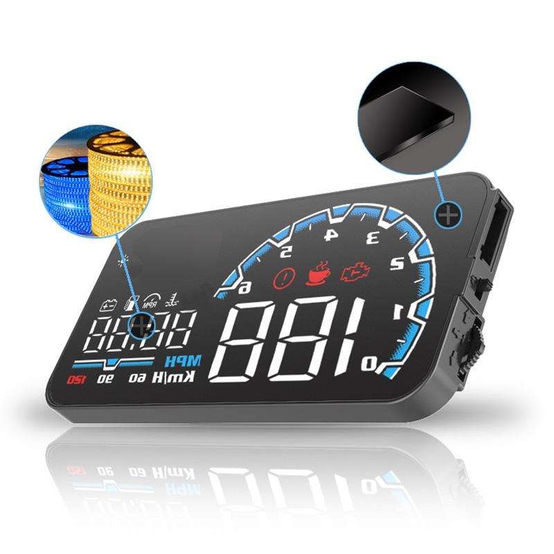 H300 Car 5 inch OBD HUD Head-up Display Support Engine Failure Alarm / Water Temperature Alarm Vo...